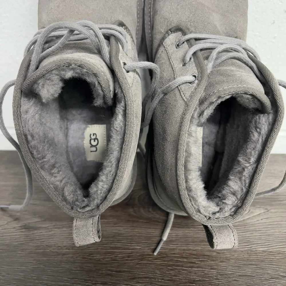 UGG Neumel Gray‎ Suede Chukka Boots Men's Size 11 Sheepskin Lined Casual Shoes